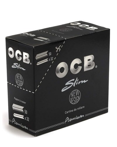 OCB Black Premium King Size Slim Rolling Papers Paquet de 50 fulletons