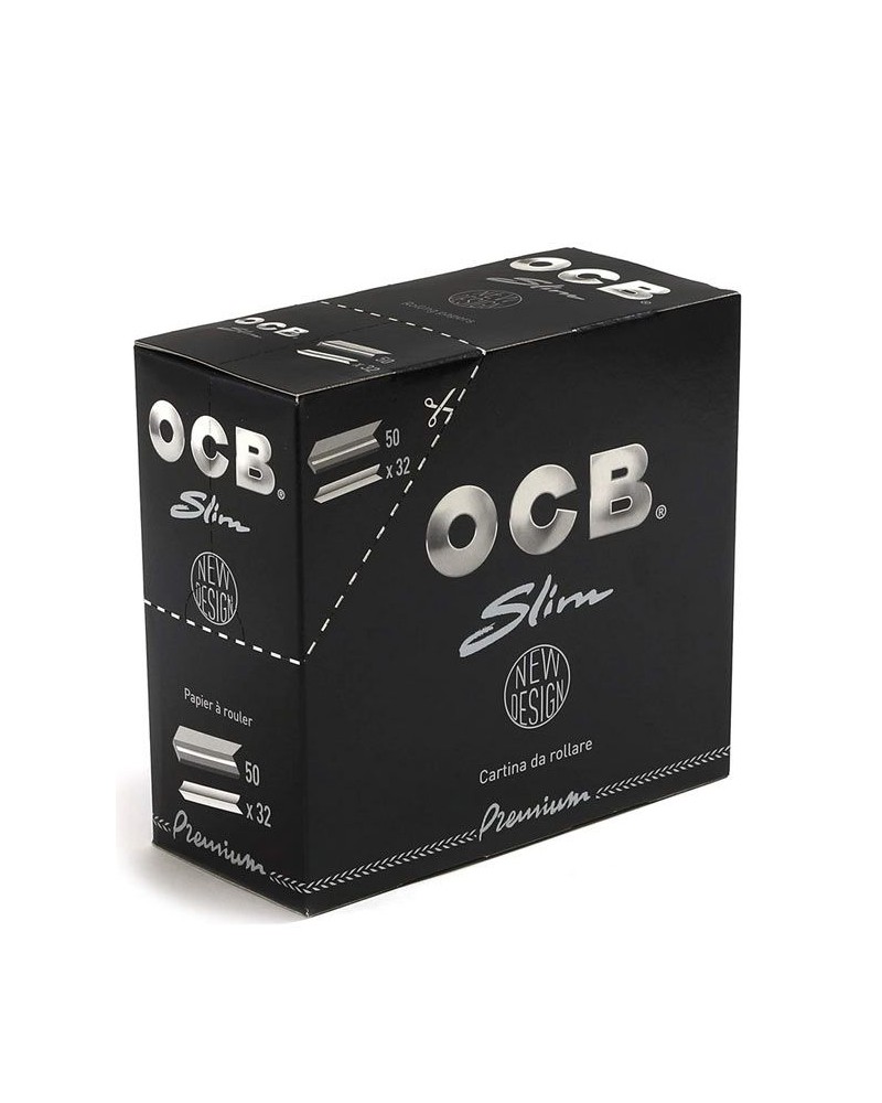 OCB Black Premium King Size Slim Rolling Papers Paquet de 50 fulletons