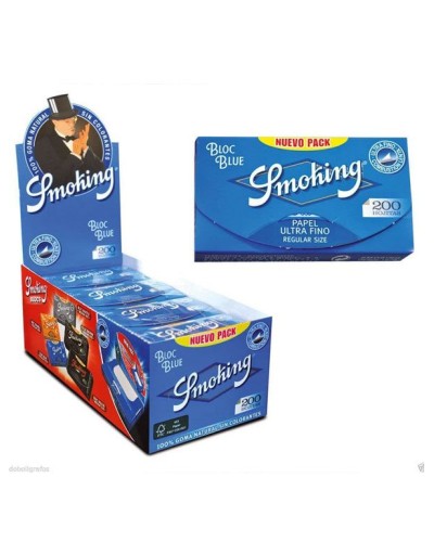 Paper de Fumar Smoking 200 blau 20 llibrets de 200 fulletes cadascun.