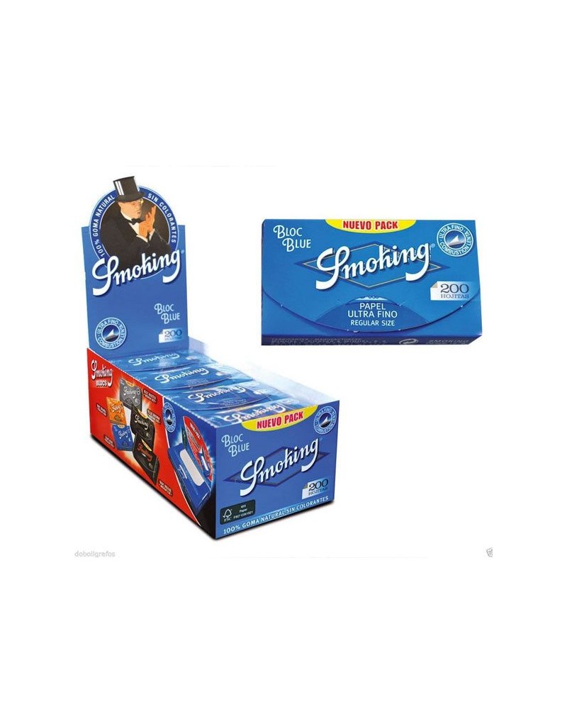Paper de Fumar Smoking 200 blau 20 llibrets de 200 fulletes cadascun.