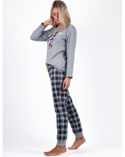 Pijama de Màniga Llarga Mickey Gris de DISNEY per a Dona