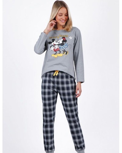 Pijama de Màniga Llarga Mickey Gris de DISNEY per a Dona