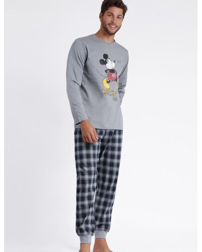 Pijama cotó màniga llarga Disney gris