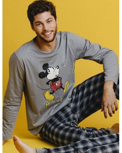 Pijama cotó màniga llarga Disney gris