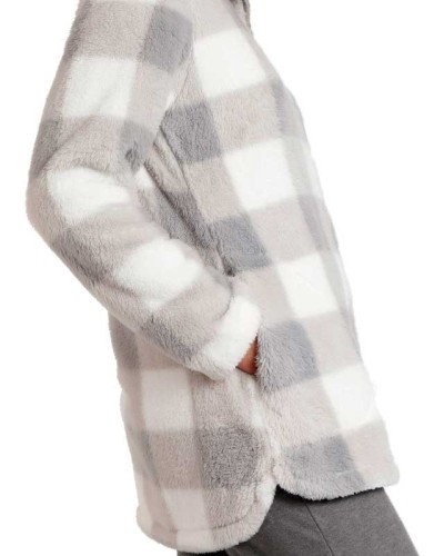 Bata Polar Dona Quadres Vichy Gris | ADMAS