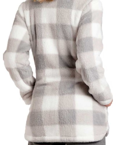 Bata Polar Dona Quadres Vichy Gris | ADMAS
