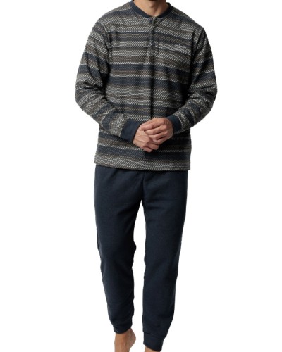 Pijama Home Blau Marí Ratlles - Admas