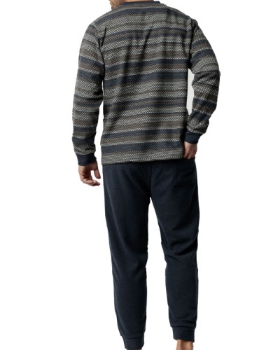 Pijama Home Blau Marí Ratlles - Admas