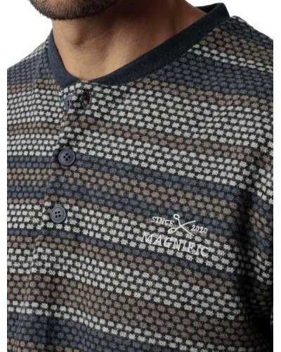 Pijama Home Blau Marí Ratlles - Admas