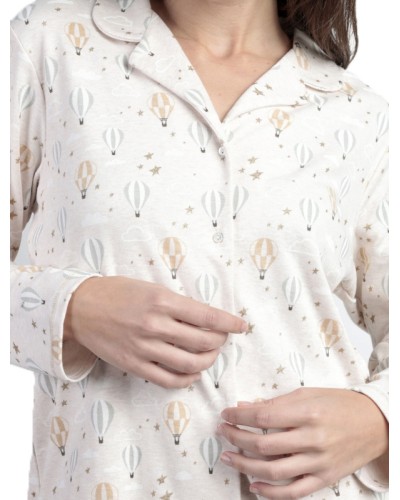 Pijama Dona Camisó Enjoy Every Moment Beige - Admas