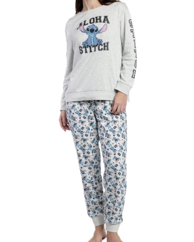 Pijama Dona Disney Aloha Stitch Gris Clar - Aznar Innova