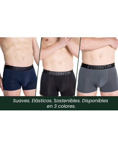 Pack de 3 Bòxers de Bambú per a Home Ultra Suaus, Transpirables