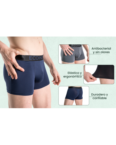 Pack de 3 Bòxers de Bambú per a Home Ultra Suaus, Transpirables