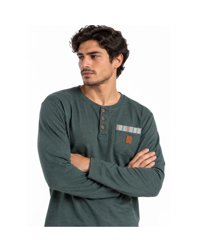 Pijama Home ADMAS Classic Caribou Verd Llarg de Cotó