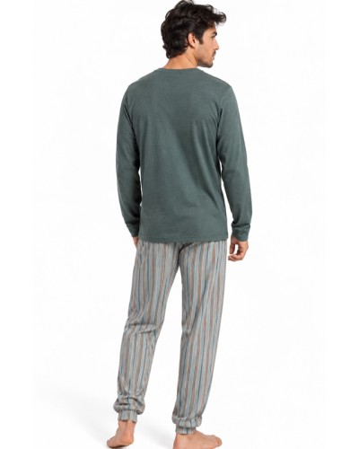 Pijama Home ADMAS Classic Caribou Verd Llarg de Cotó