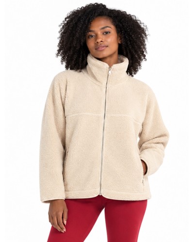 Abric-Jaqueta Polar Beige Lleugera Sporty Urbana per a Dona - GISELA