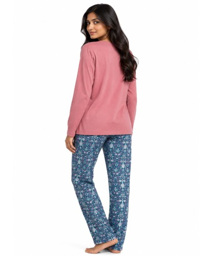 Pijama Llarg Dona Garden Get Inspired Rosa de Cotó i Viscosa - ADMAS